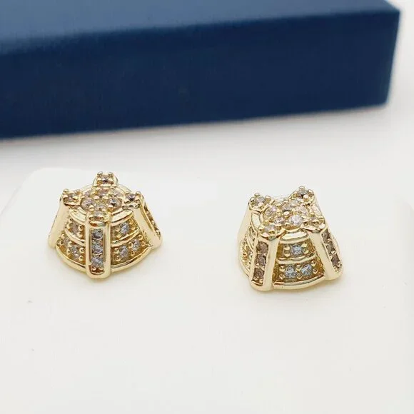 14K Gold Plated Cubic Zircon Earrings, EVBRS455